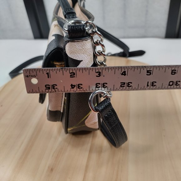 Dana Buchman Floral Purse Cross Body Adjustable Shoulder Strap Black Small - Picture 15 of 15